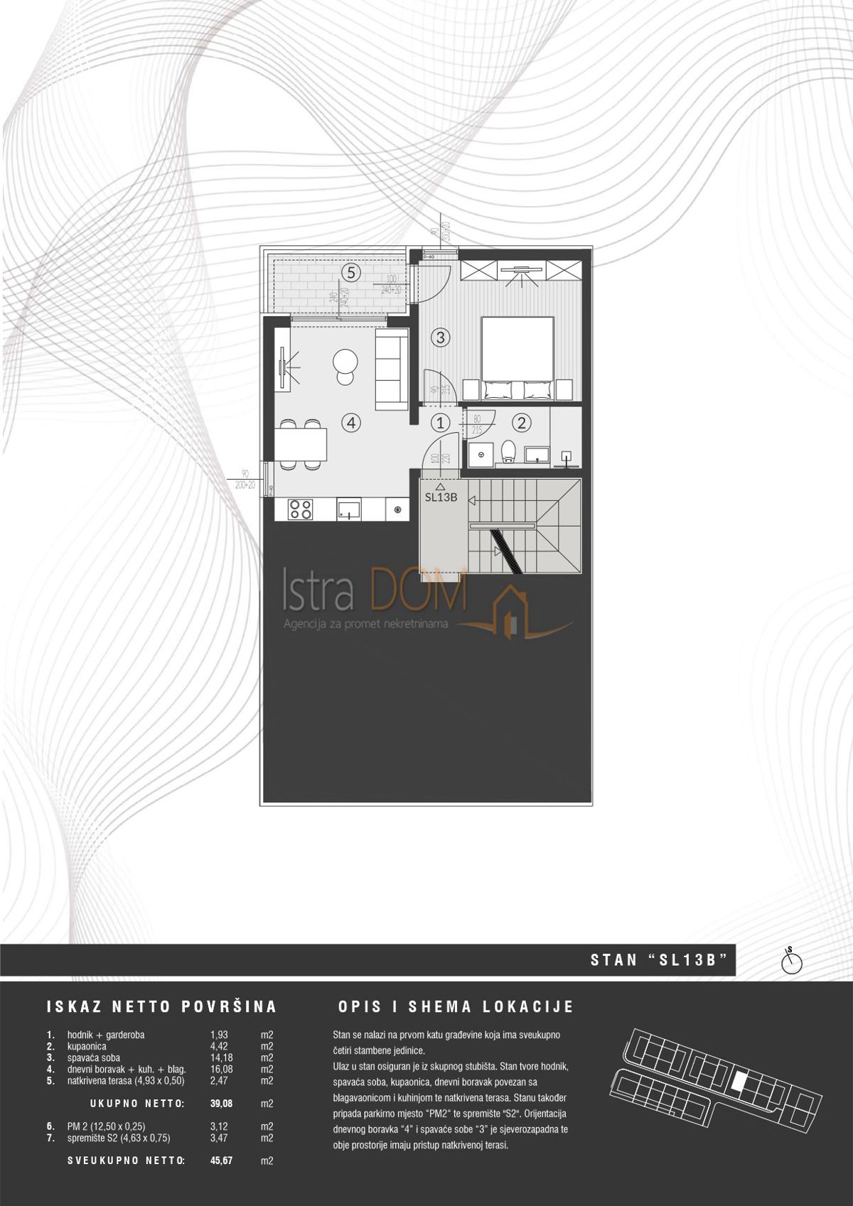 Appartamento Štinjan, Pula, 57,13m2
