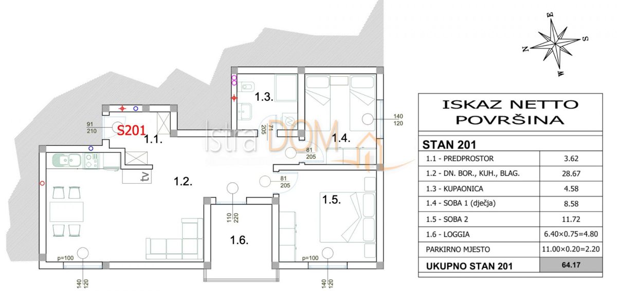 Appartamento Peroj, Vodnjan, 60,30m2