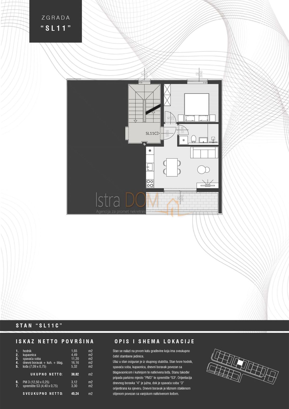 Appartamento Štinjan, Pula, 57,13m2
