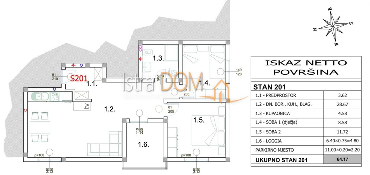 Appartamento Peroj, Vodnjan, 67,17m2