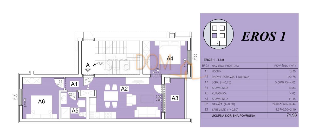 Appartamento Šijana, Pula, 60m2