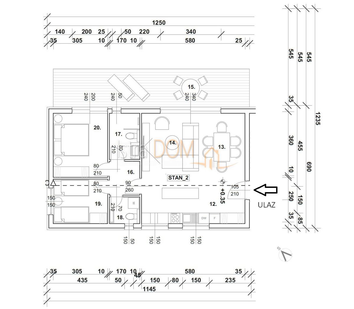 Appartamento Finida, Umag, 123m2