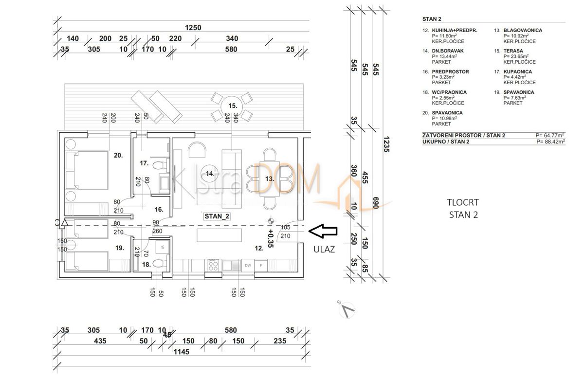 Appartamento Finida, Umag, 123m2