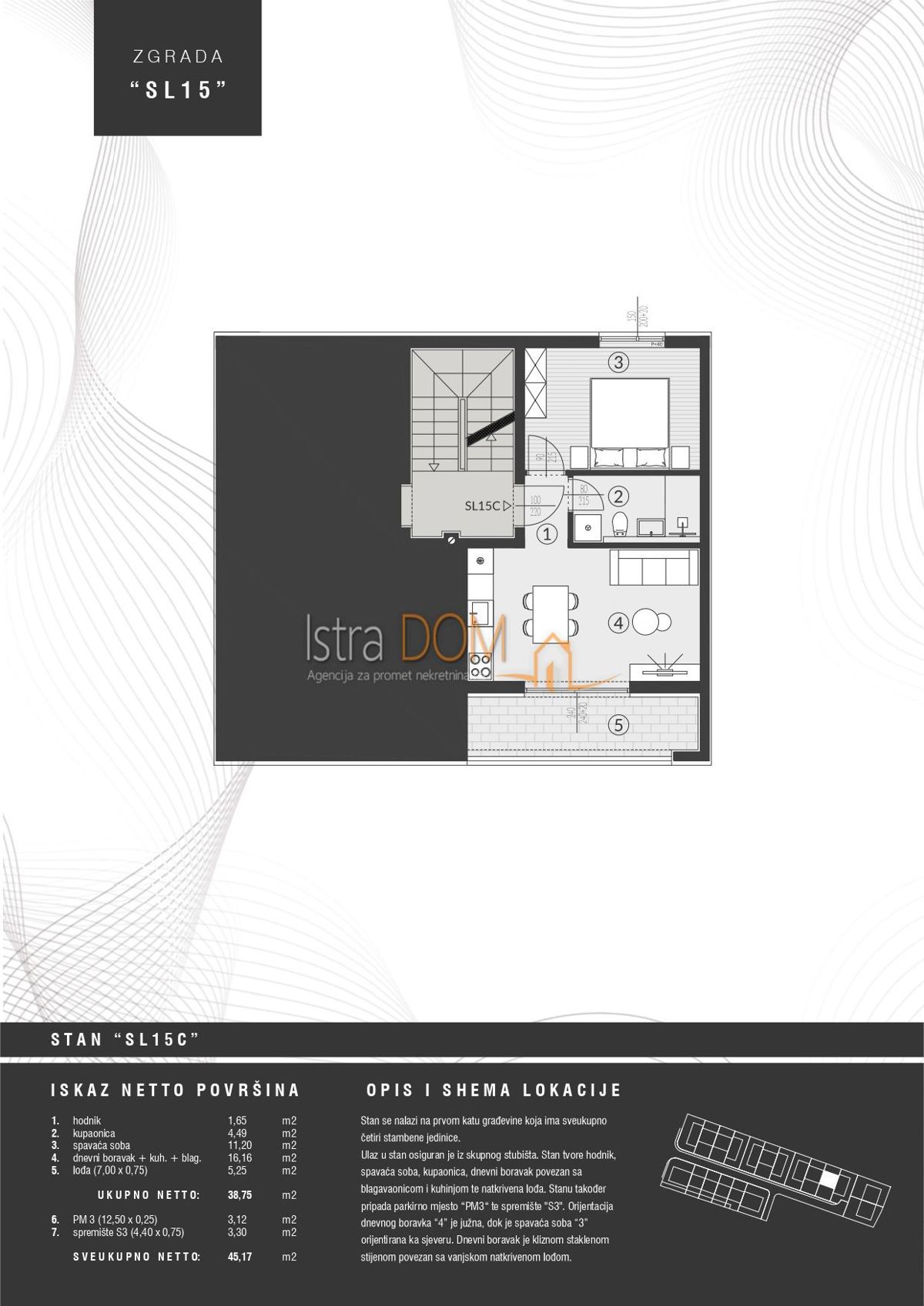 Appartamento Štinjan, Pula, 45,17m2