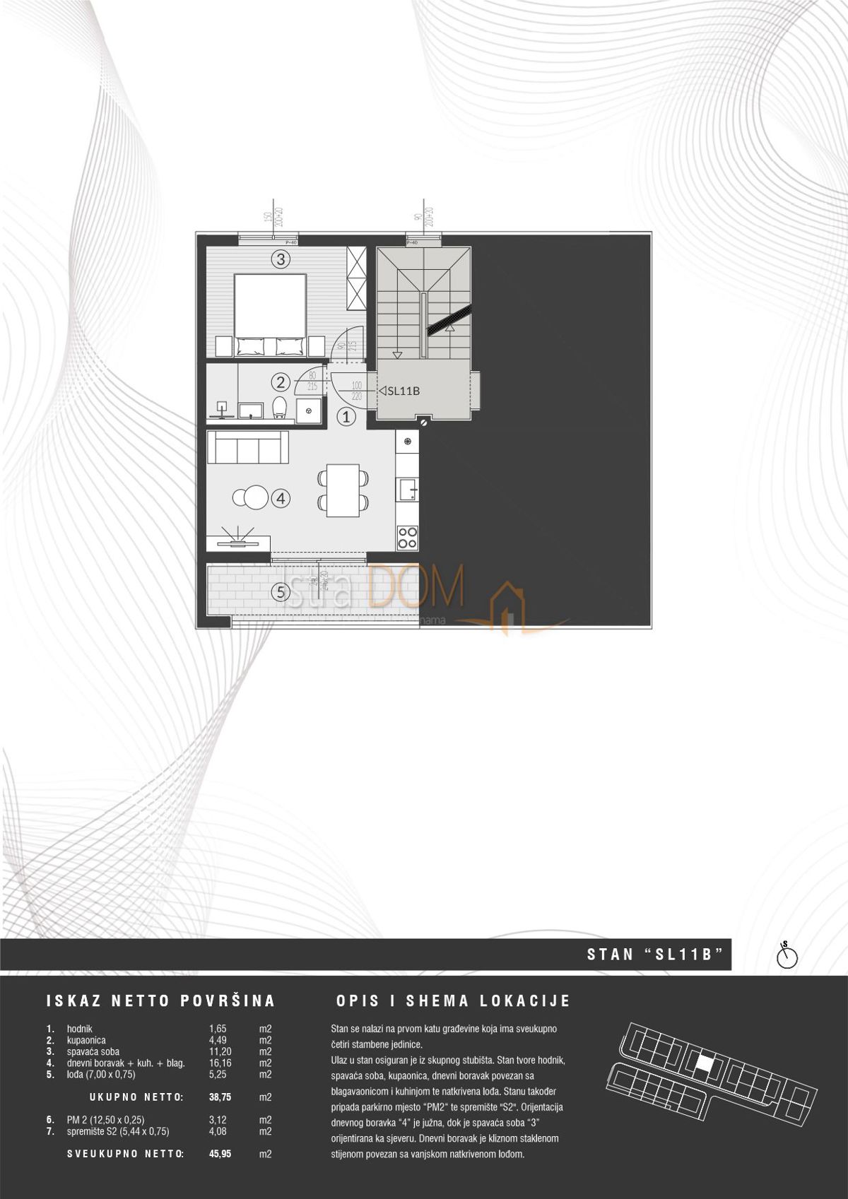 Appartamento Štinjan, Pula, 57,13m2
