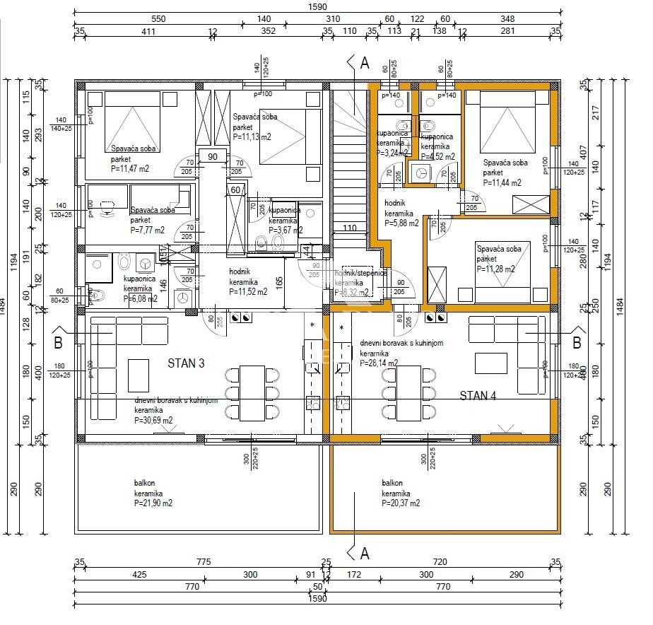 Parenzo - Sobborgo - 2 km dal centro, ottima posizione! Appartamento con due camere da letto, nuova costruzione!