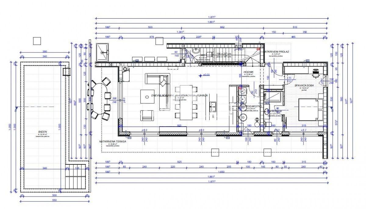 Villa in costruzione con piscina