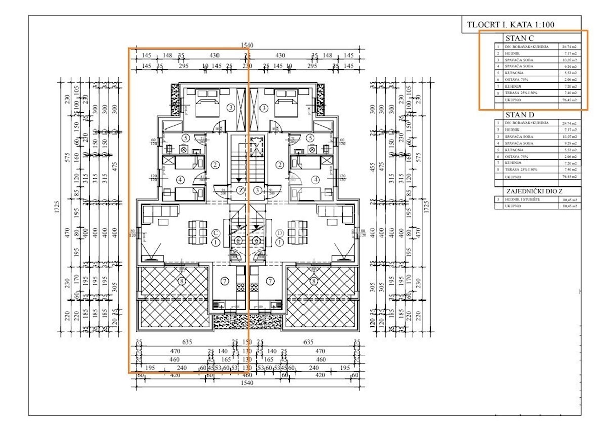 Tar, Appartamento su due piani e terrazzo vista mare! 3 camere da letto e 2 bagni