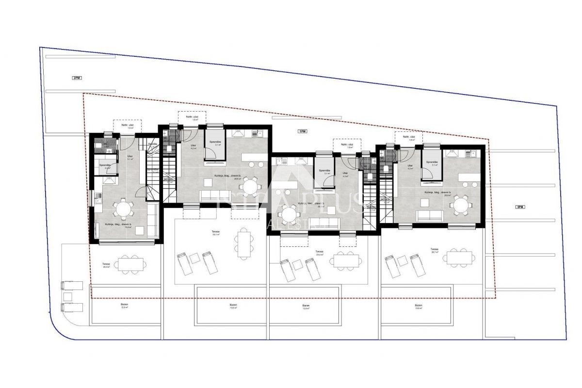 Casa a schiera con piscina, a 3 km dal mare.