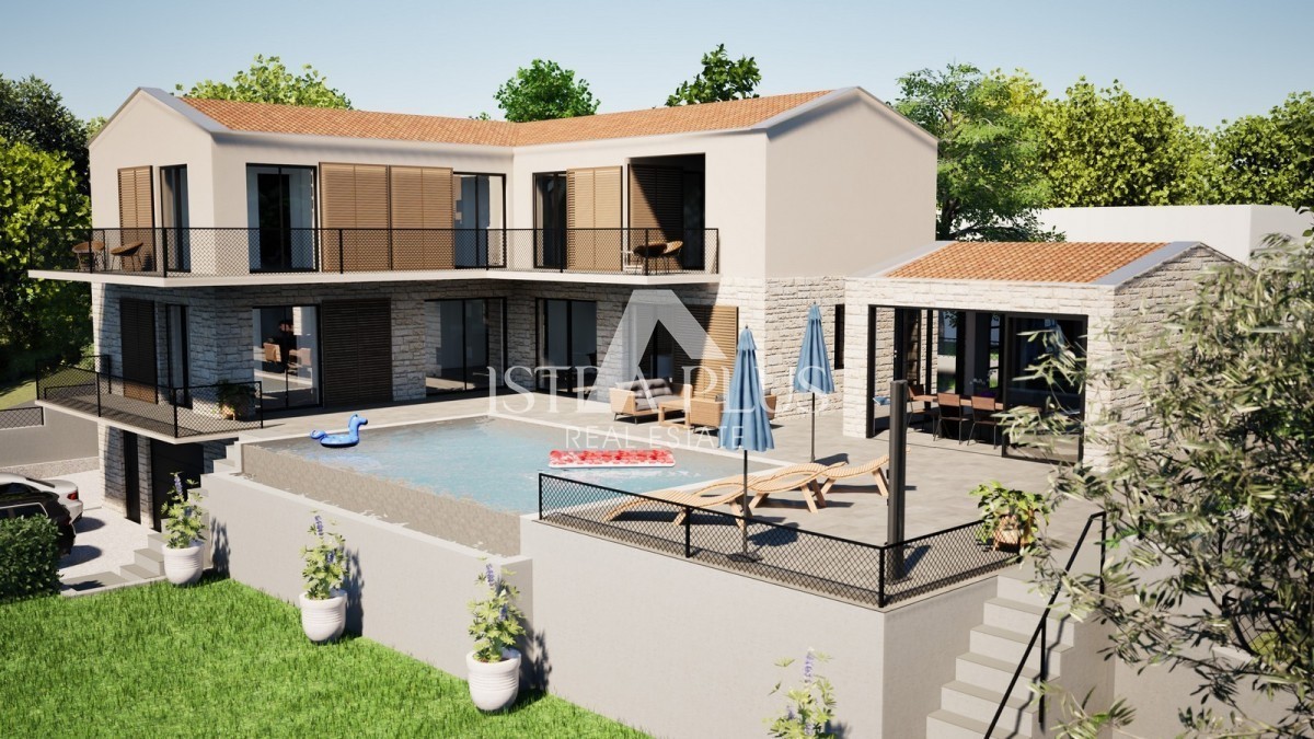 Dintorni di Visignano!! Villa in costruzione con piscina e garage, posizione tranquilla