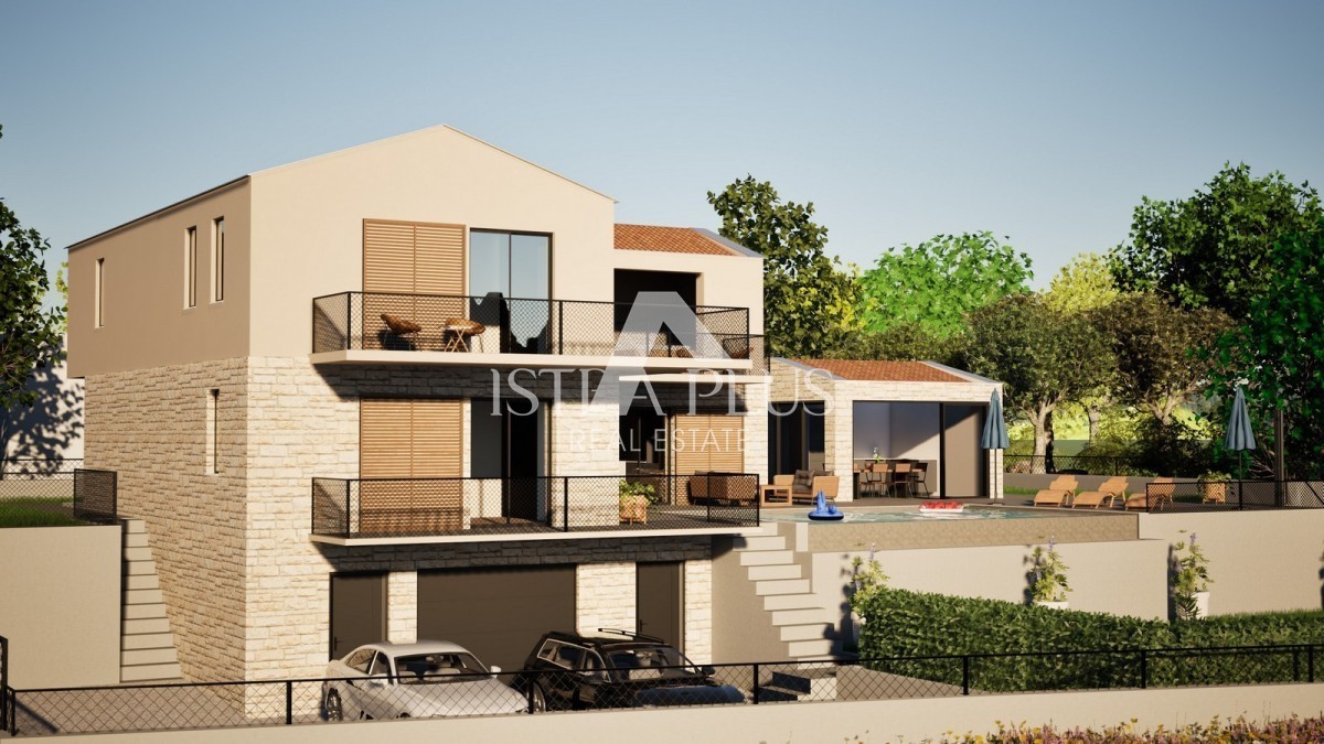 Dintorni di Visignano!! Villa in costruzione con piscina e garage, posizione tranquilla