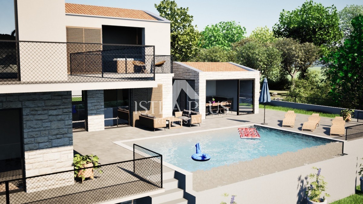 Dintorni di Visignano!! Villa in costruzione con piscina e garage, posizione tranquilla