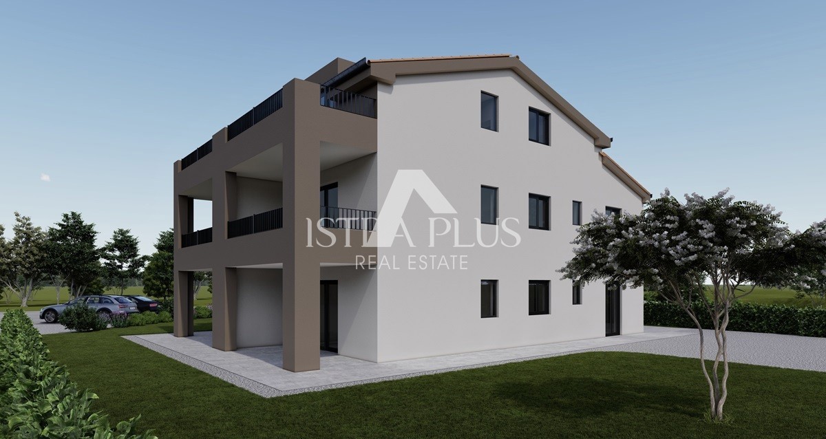 Zona Parenzo 8 km, appartamento in nuova costruzione - piano terra con cortile di 280m2