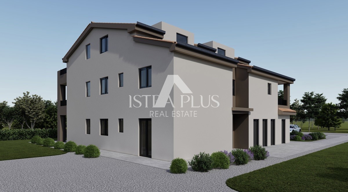 Zona Parenzo 8 km, appartamento in nuova costruzione - piano terra con cortile di 280m2