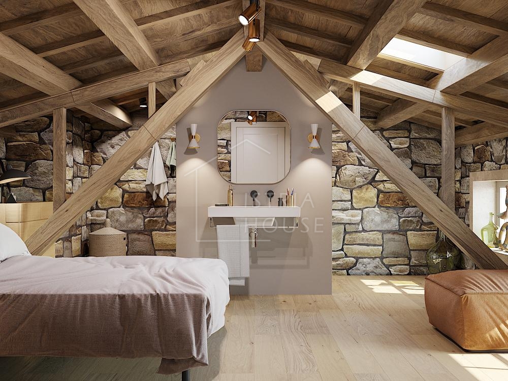 Poreč, dintorni, casa in pietra di design con piscina