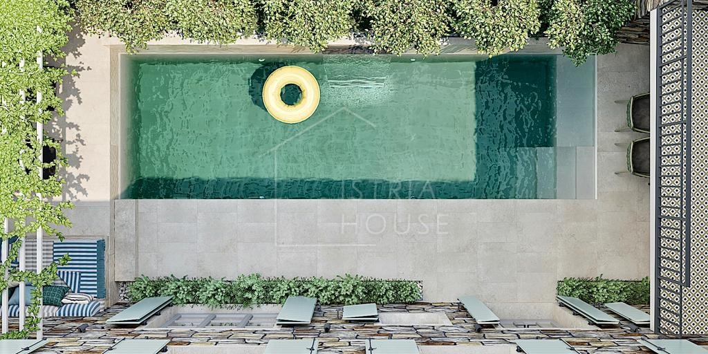 Poreč, dintorni, casa in pietra di design con piscina