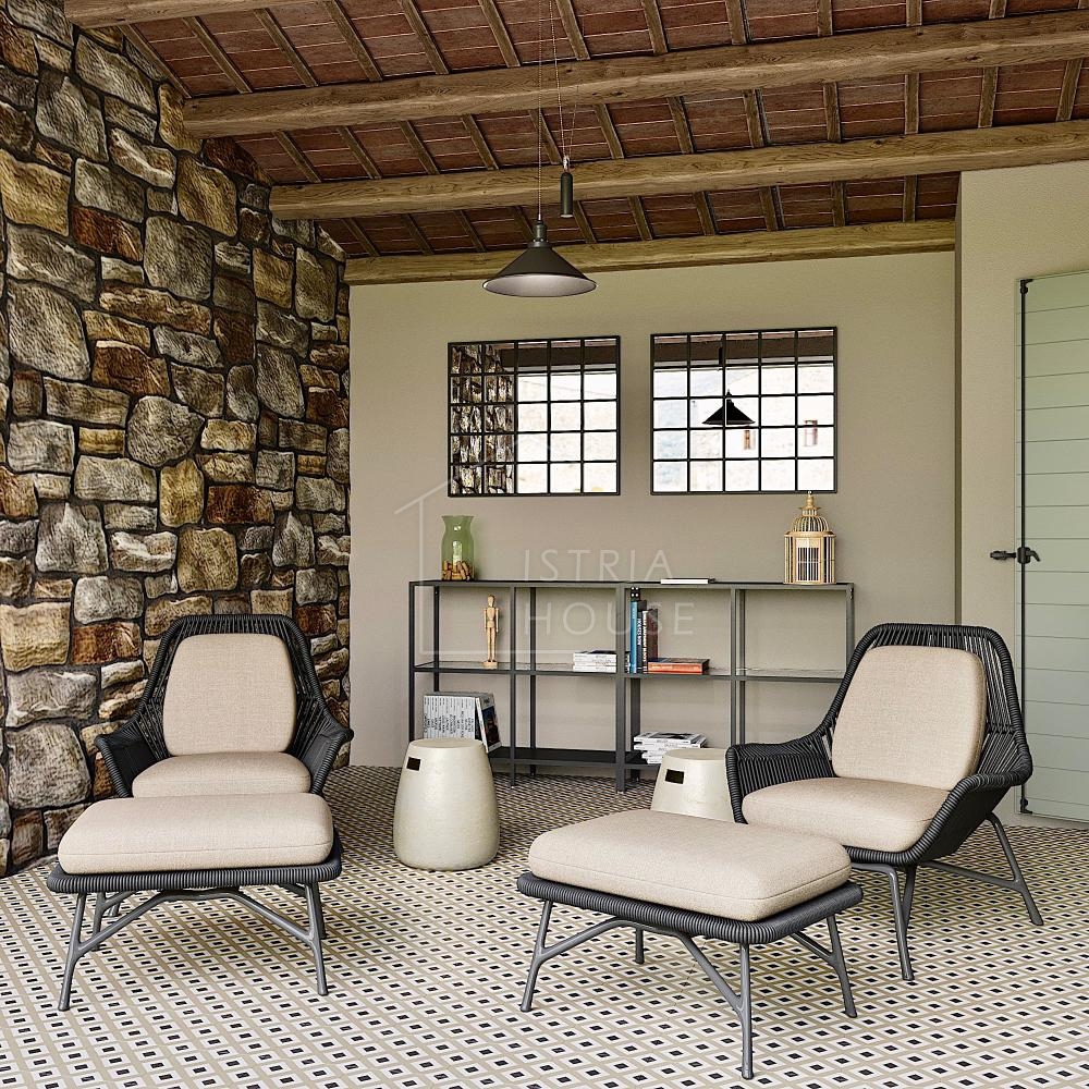 Poreč, dintorni, casa in pietra di design con piscina