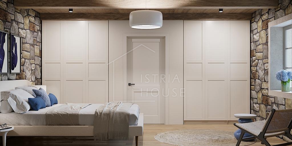 Poreč, dintorni, casa in pietra di design con piscina