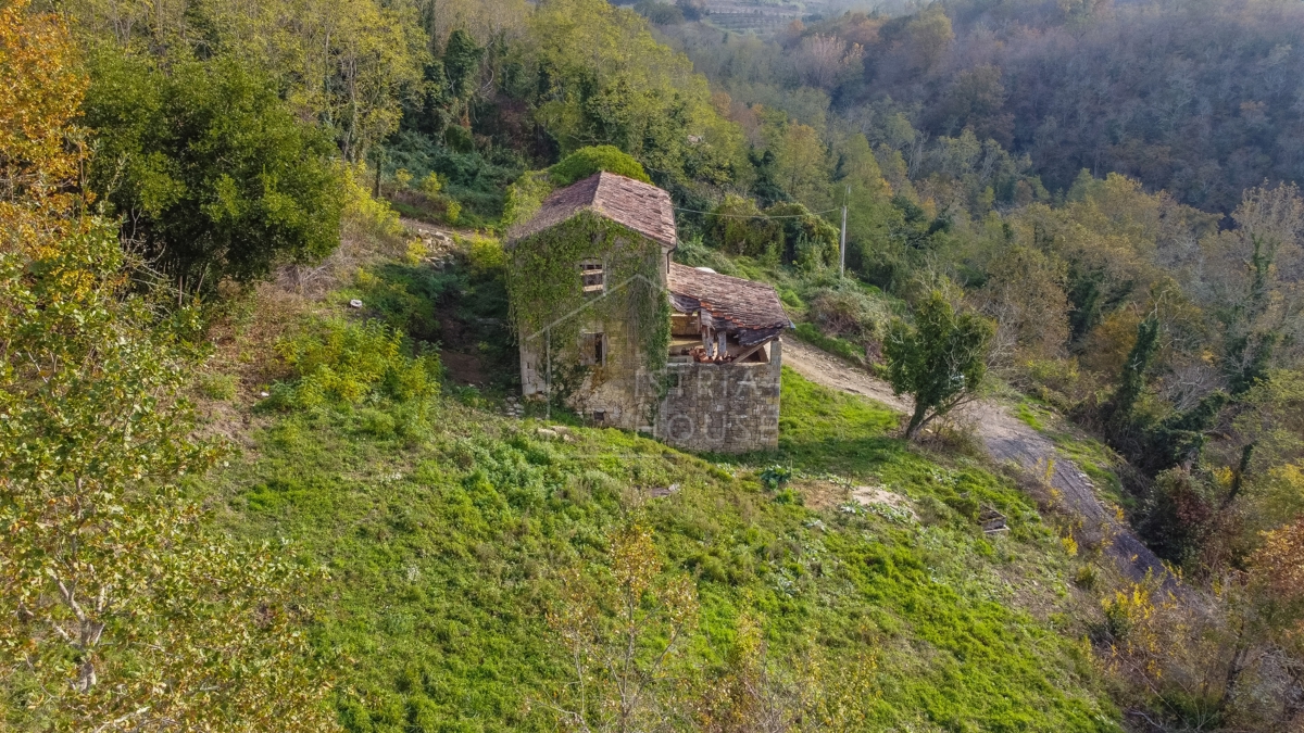 Motovun, una casa in pietra isolata con vista aperta