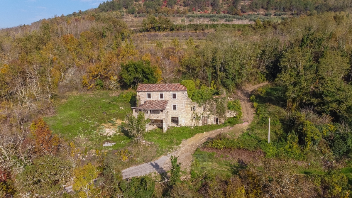 Motovun, una casa in pietra isolata con vista aperta