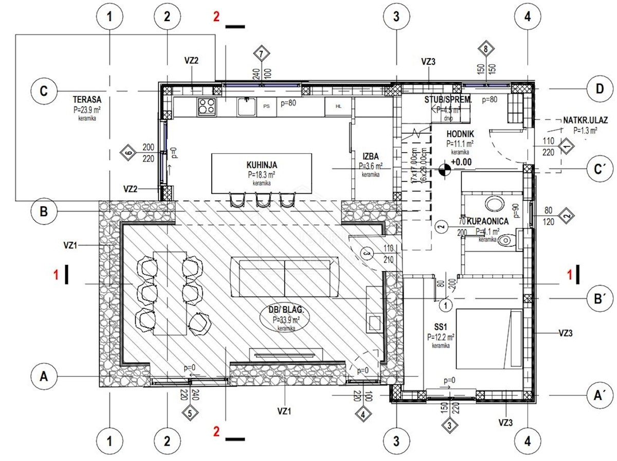 Svetvinčenat, dintorni, casa indipendente con piscina in costruzione