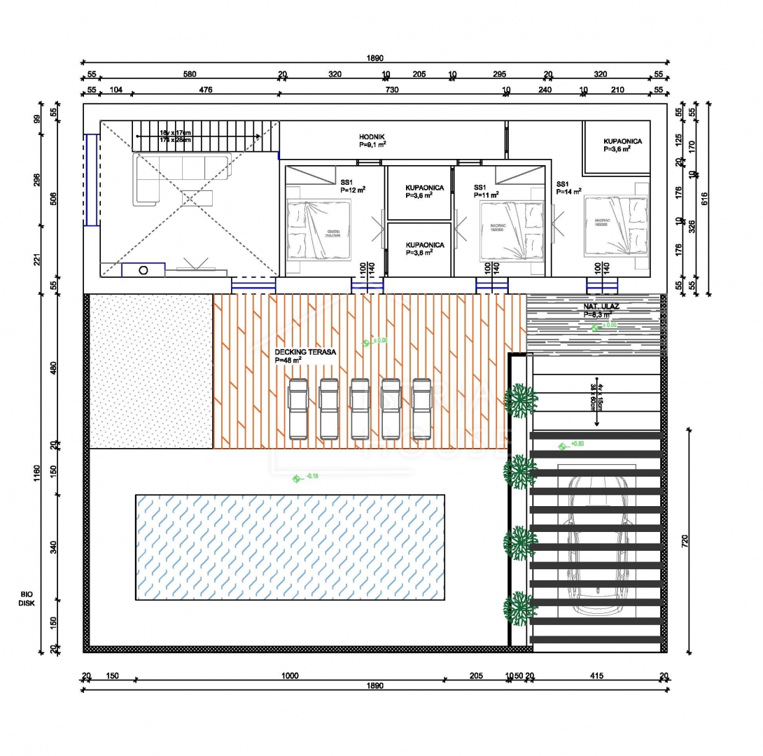 Rovigno, dintorni, villa moderna in costruzione