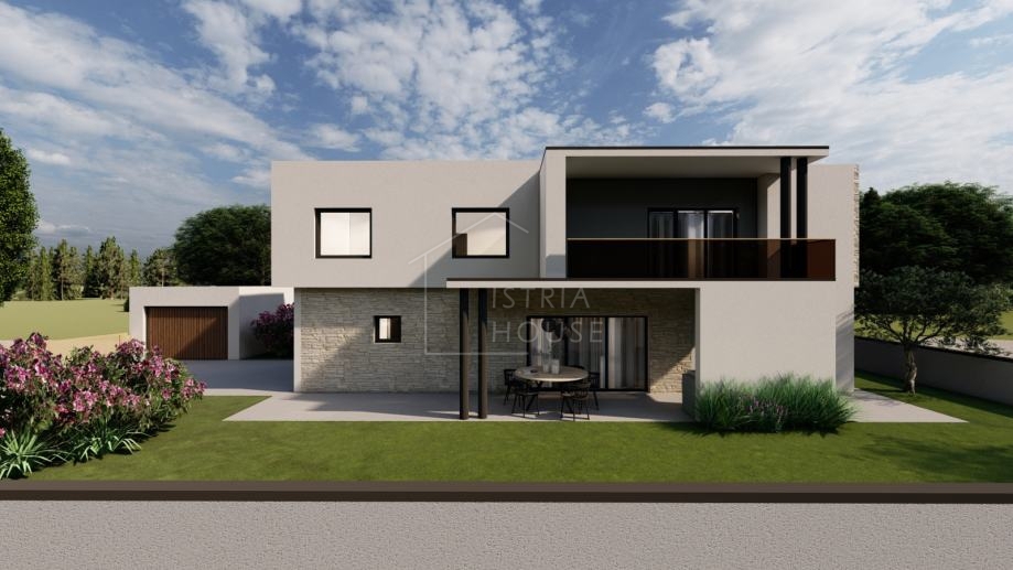 Kanfanar, surroundings, land with building permit and view