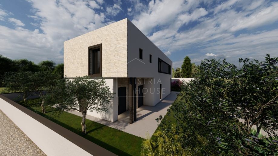 Kanfanar, surroundings, land with building permit and view