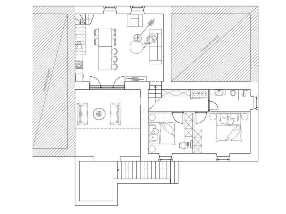 Parenzo, dintorni, casa istriana in fase Rohbau