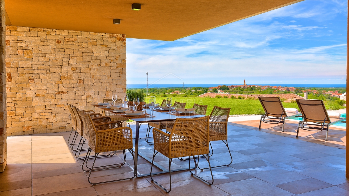 Verteneglio, una lussuosa villa con una bellissima vista sul mare