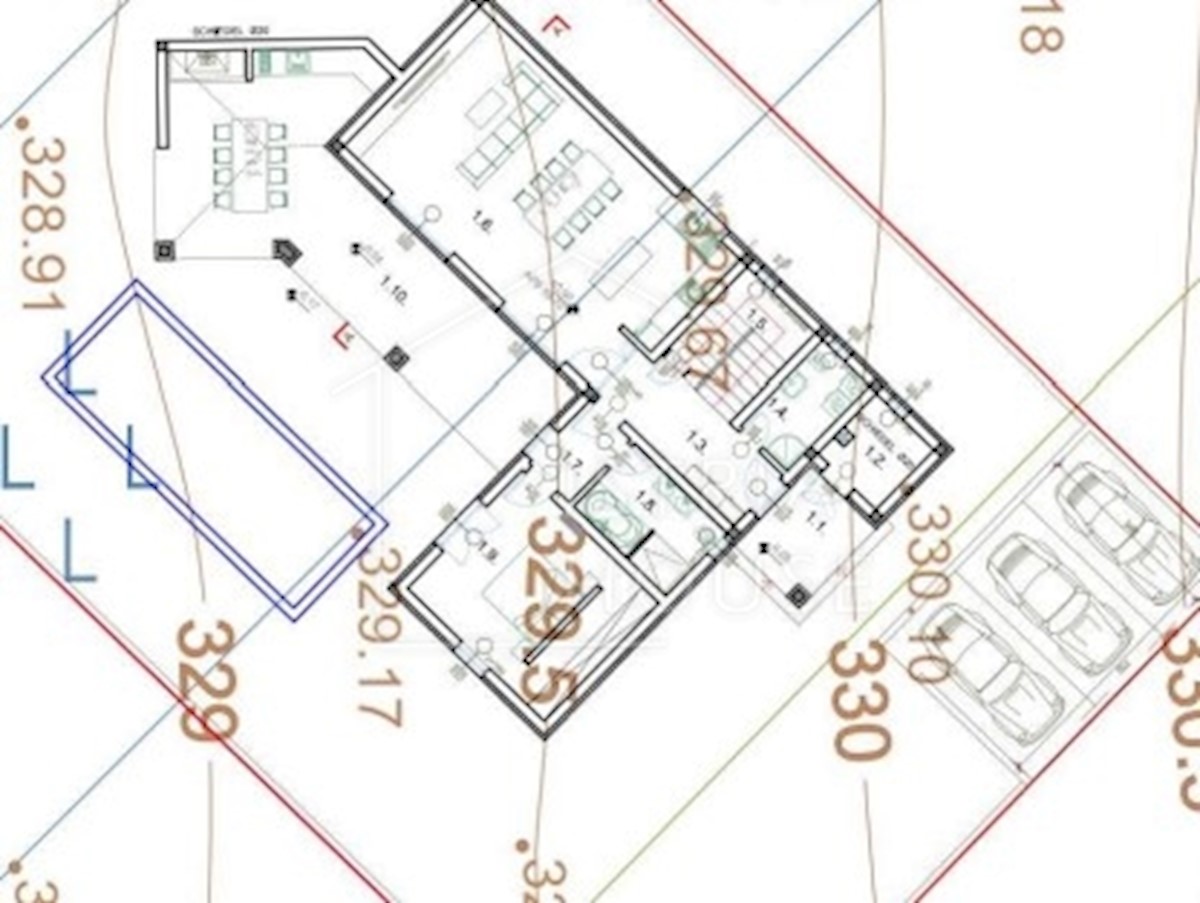 Rovigno, dintorni, villa con piscina in costruzione