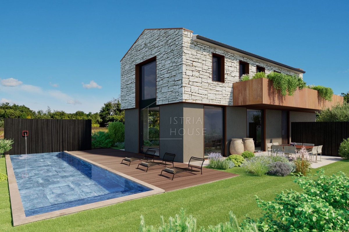 Rovigno, dintorni, villa di design in costruzione