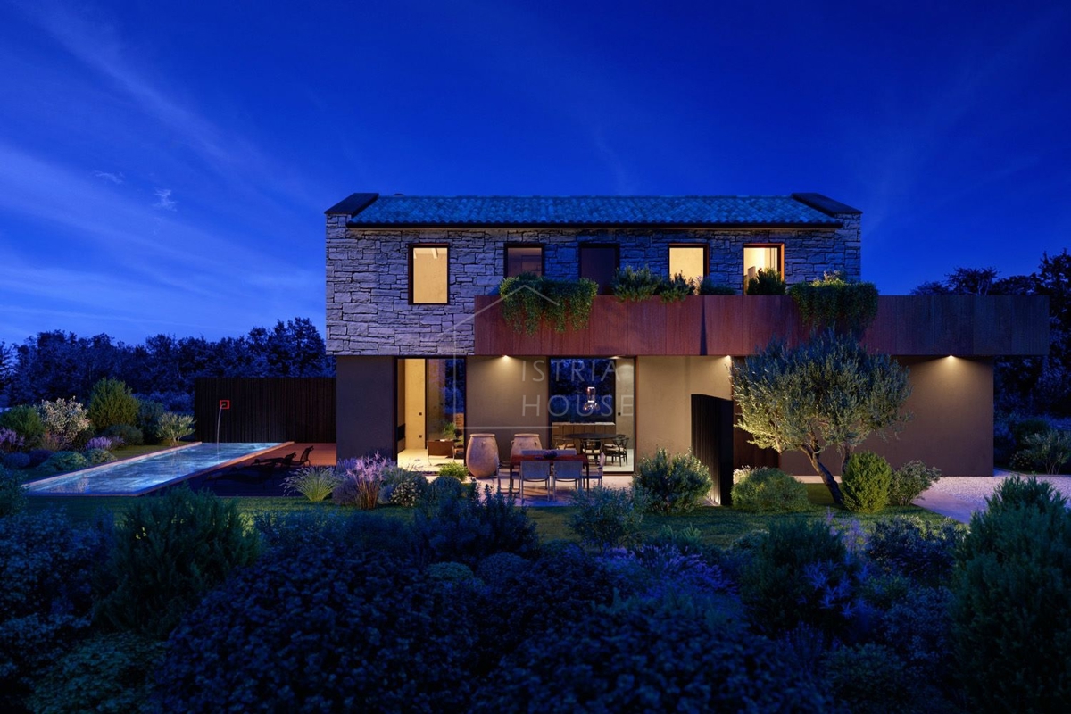 Rovigno, dintorni, villa di design in costruzione