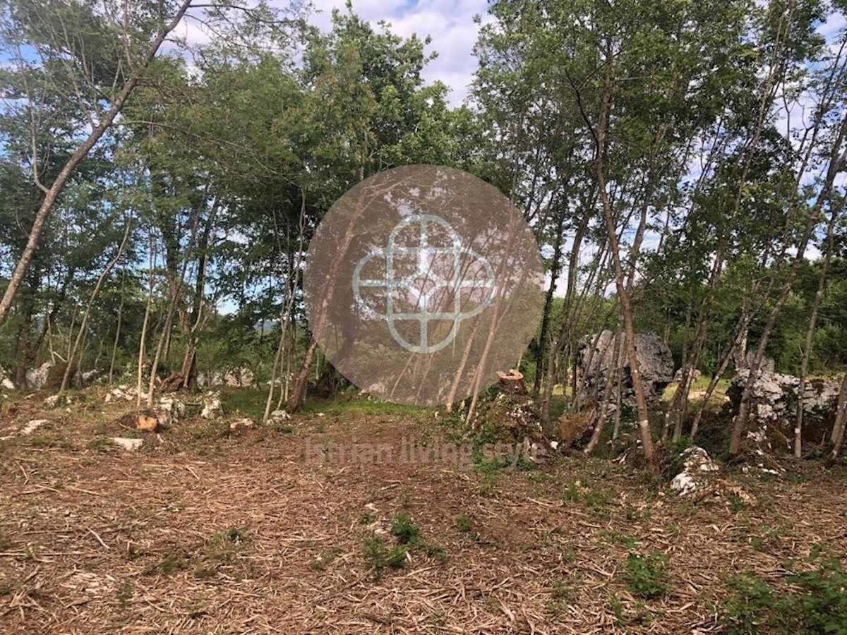 Terreno con vista sul Monte Maggiore, sull'Istria orientale, su Kršan