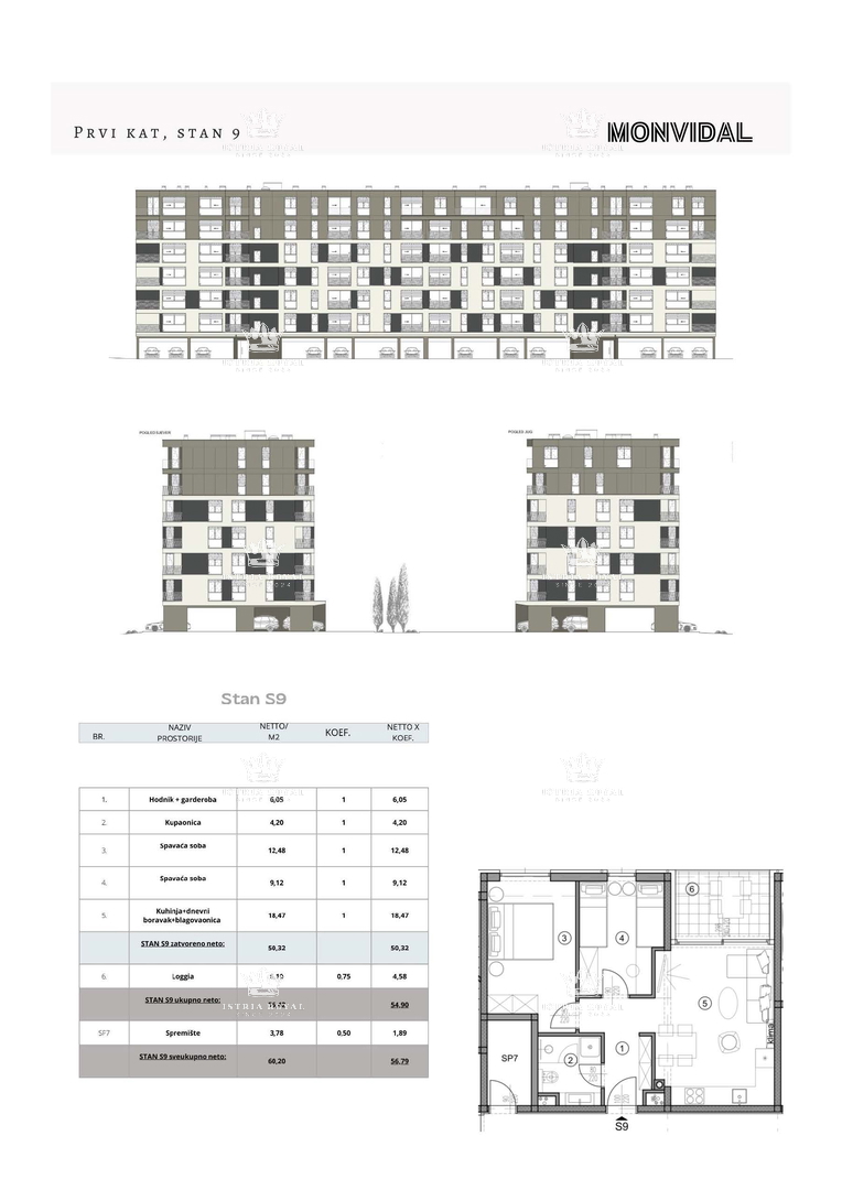 Istra, Pula, Monvidal, vendita di un appartamento moderno al primo piano con posto auto e cantina, nuova costruzione, – "CHIAVE IN MANO".