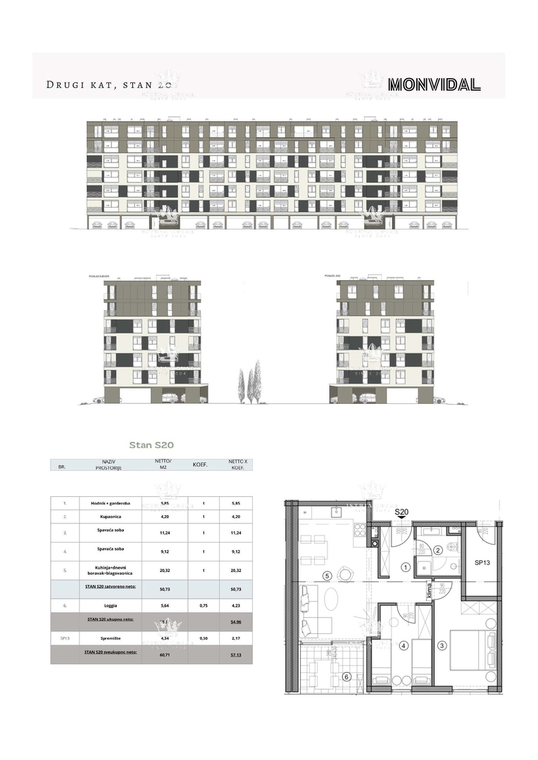 Istria, Pula, Monvidal, vendita di un moderno appartamento al 2° piano con posto auto e cantina, nuova costruzione, – "CHIAVI IN MANO".