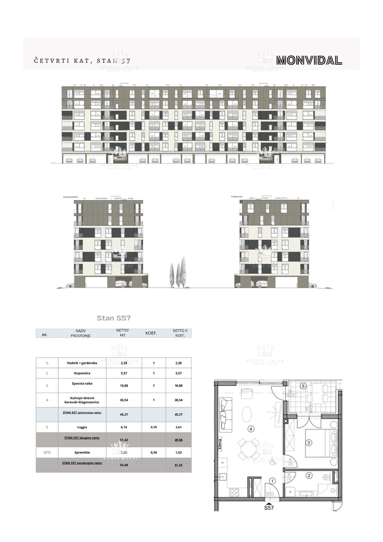 Istra, Pula, Monvidal, vendita di un appartamento moderno al 4° piano con posto auto e cantina, nuova costruzione – "CHIAVE IN MANO".