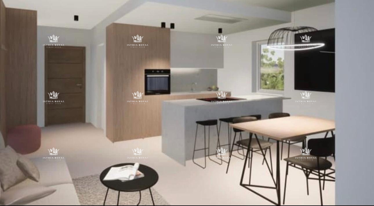 Appartamento moderno in edificio di nuova costruzione a Umago, a 400 m dal mare - 79 m², 2 camere da letto + soggiorno con angolo cottura, Istria.
