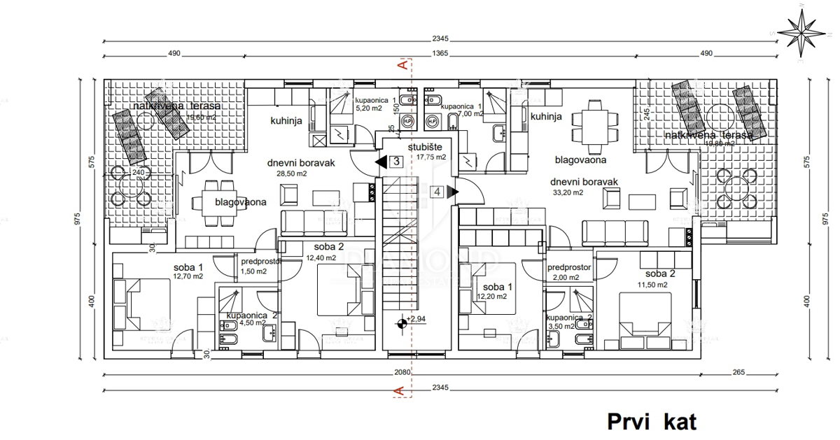 Appartamento moderno in edificio di nuova costruzione a Umago, a 400 m dal mare - 79 m², 2 camere da letto + soggiorno con angolo cottura, Istria.