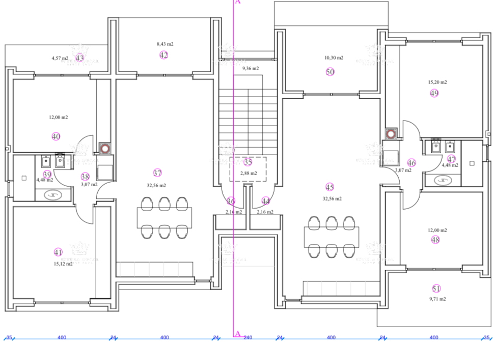 Istria, Murine, terreno edificabile 900 m2, progetto per 6 appartamenti, permesso di costruzione, 9 posti auto