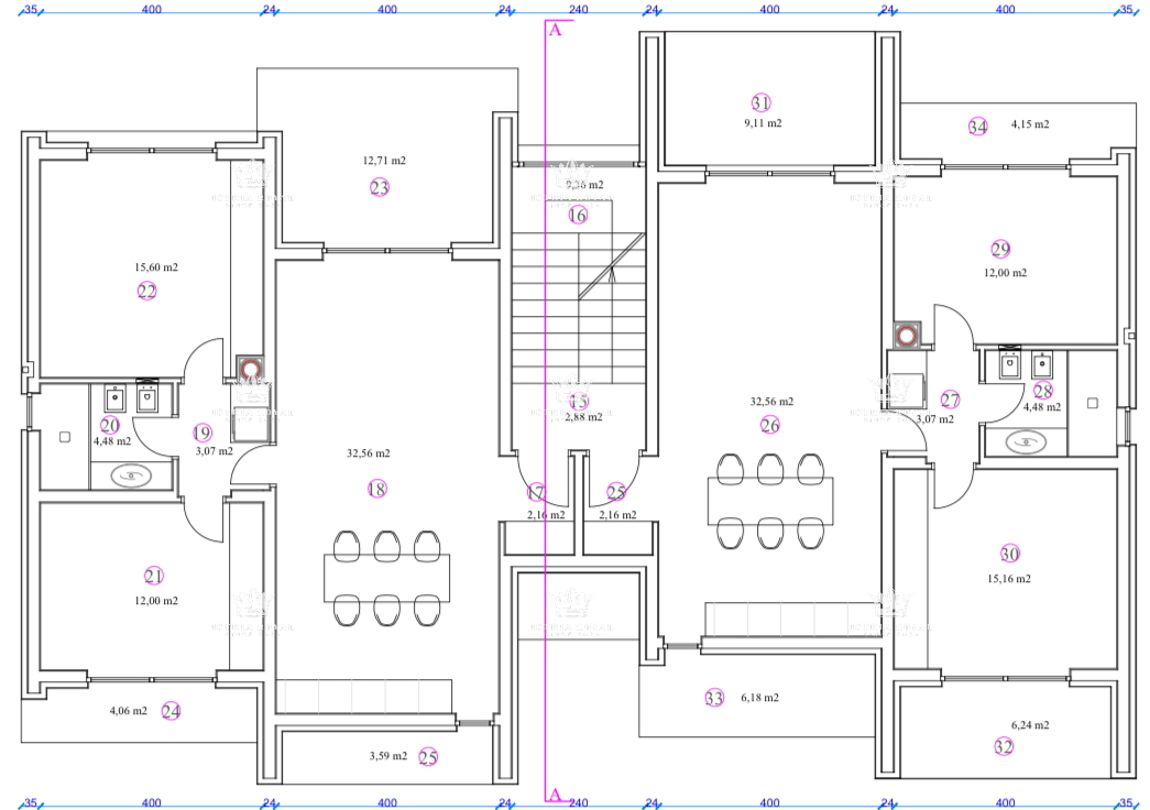 Istria, Murine, terreno edificabile 900 m2, progetto per 6 appartamenti, permesso di costruzione, 9 posti auto