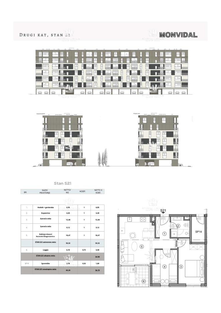 Istria, Pula, Monvidal, vendita di un moderno appartamento al 2° piano con posto auto e cantina, nuova costruzione, – "CHIAVE IN MANO".