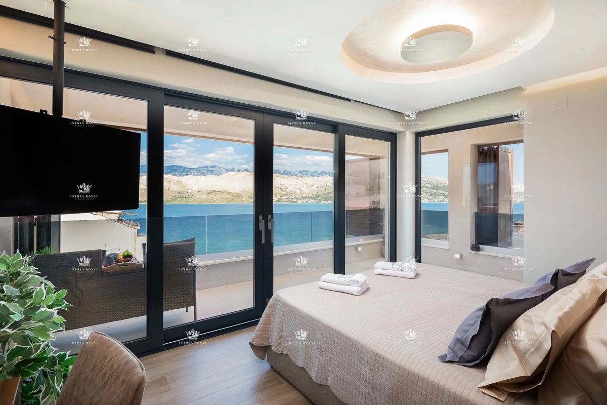 Villa di lusso con vista mare e piscina – Pag, 130 m dalla spiaggia