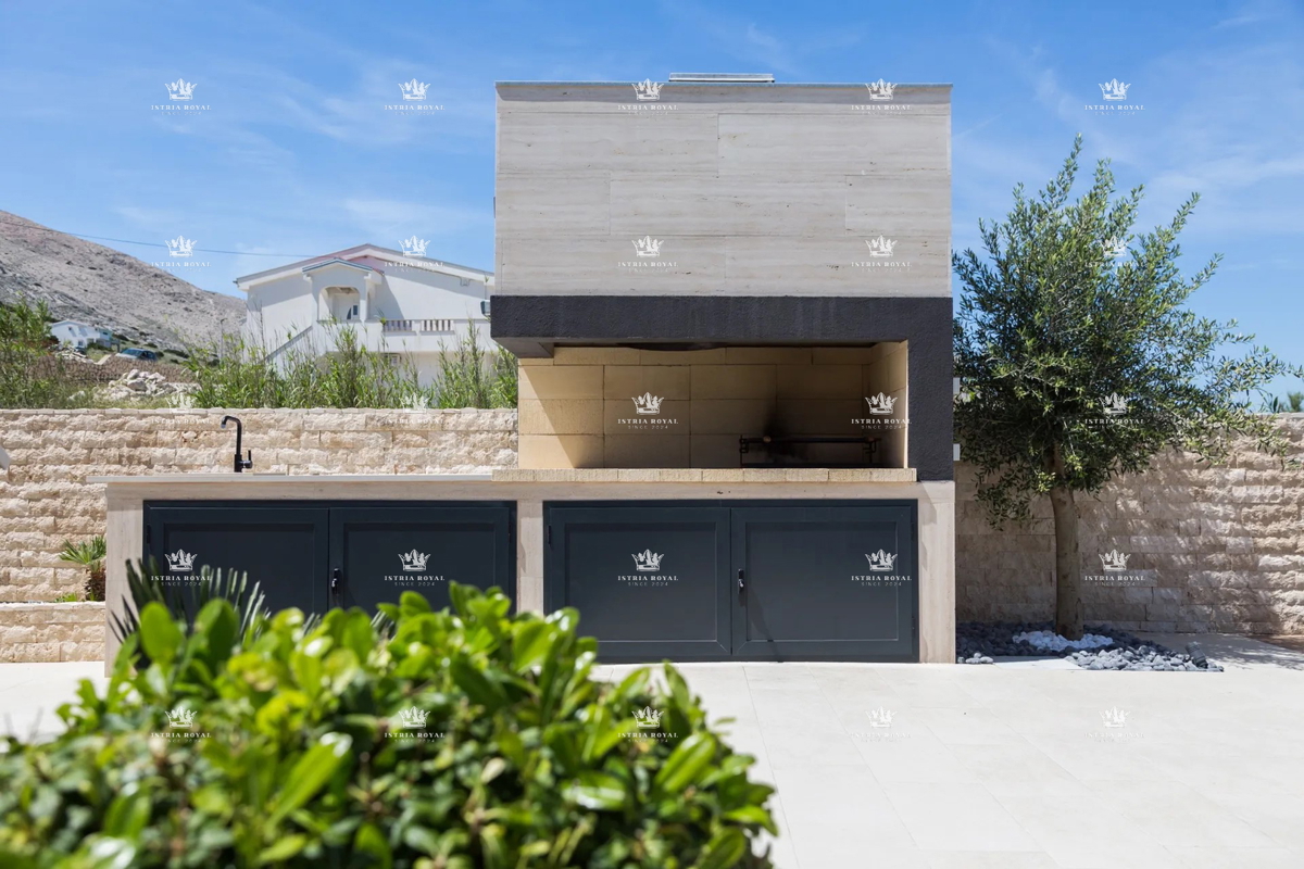 Villa di lusso con vista mare e piscina – Pag, 130 m dalla spiaggia