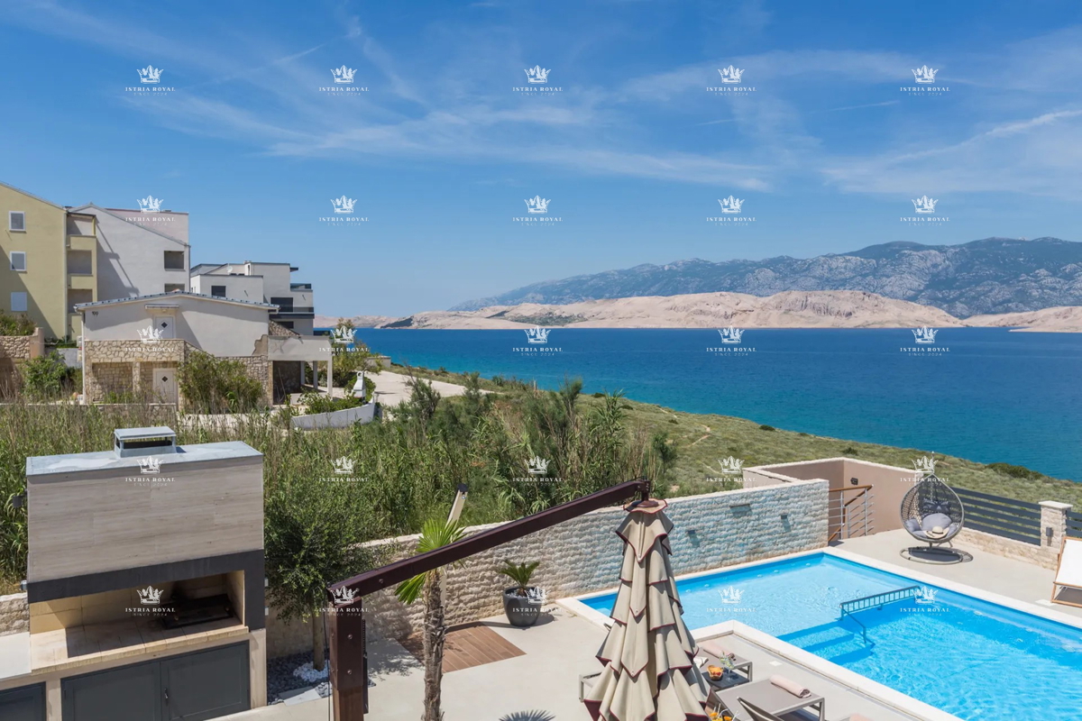 Villa di lusso con vista mare e piscina – Pag, 130 m dalla spiaggia
