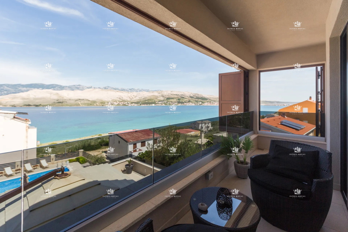 Villa di lusso con vista mare e piscina – Pag, 130 m dalla spiaggia