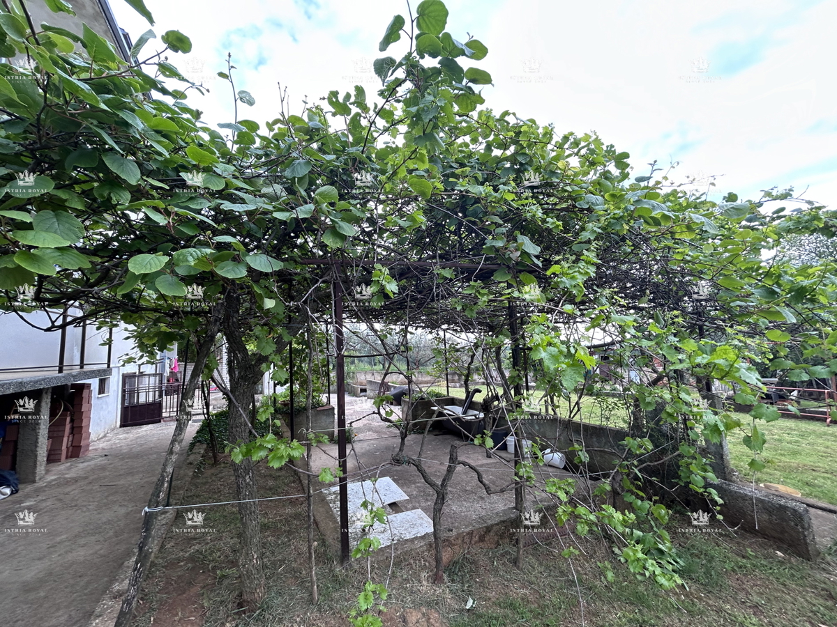 Istria, periferia di Umago, casa di 420 m2 con terrazze, terreno di 1644 m2, 2 garage, vista mare