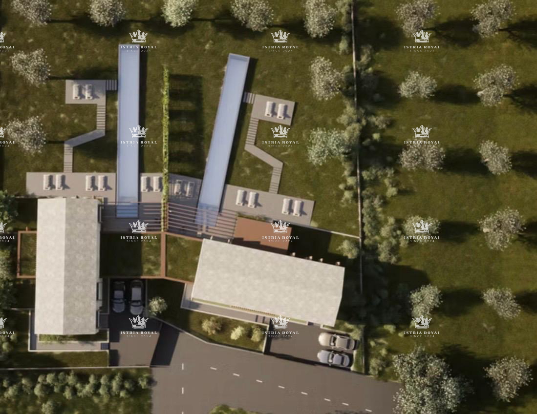 Istra, Vizinada, Bajkini, 3 lotti edificabili di 5172 m2, per 3 ville, vicino alla cantina Rossi, vista panoramica eccellente