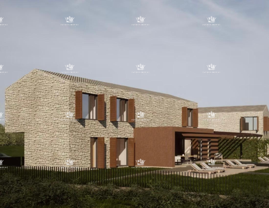 Istra, Vizinada, Bajkini, 3 lotti edificabili di 5172 m2, per 3 ville, vicino alla cantina Rossi, vista panoramica eccellente