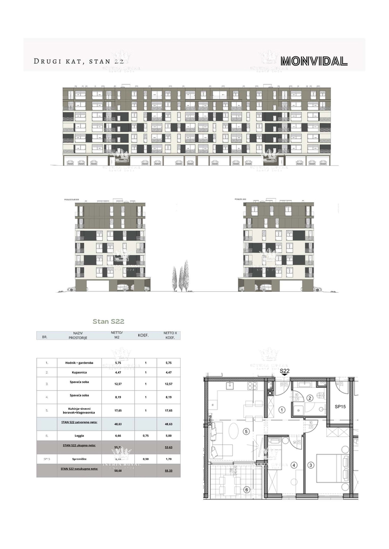 Istria, Pula, Monvidal, vendita di un moderno appartamento al 2° piano con posto auto e cantina, nuova costruzione, – "CHIAVI IN MANO".